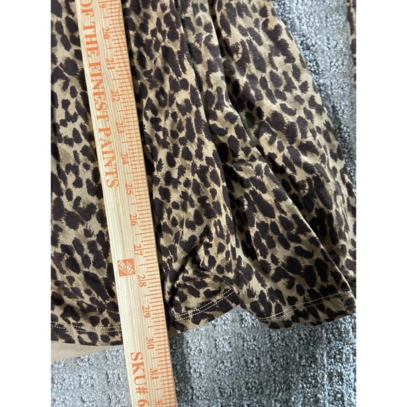 White Stag Top Womens 20 Tan Animal Print Leopard Mock 2 Pc Blouse Set Brown - Picture 5 of 9
